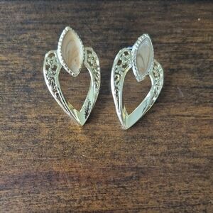 Gold and Cream Earrings